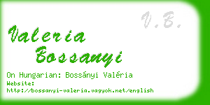 valeria bossanyi business card