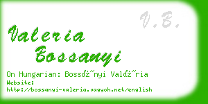 valeria bossanyi business card